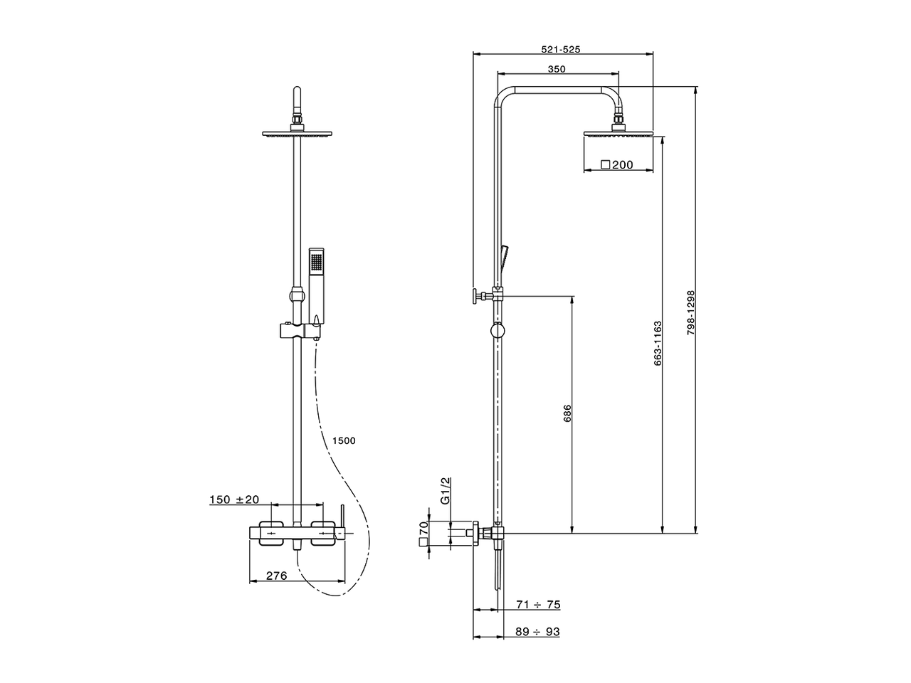 2-functions single lever shower set SHOWER COLUMNS_RA004021 - v1