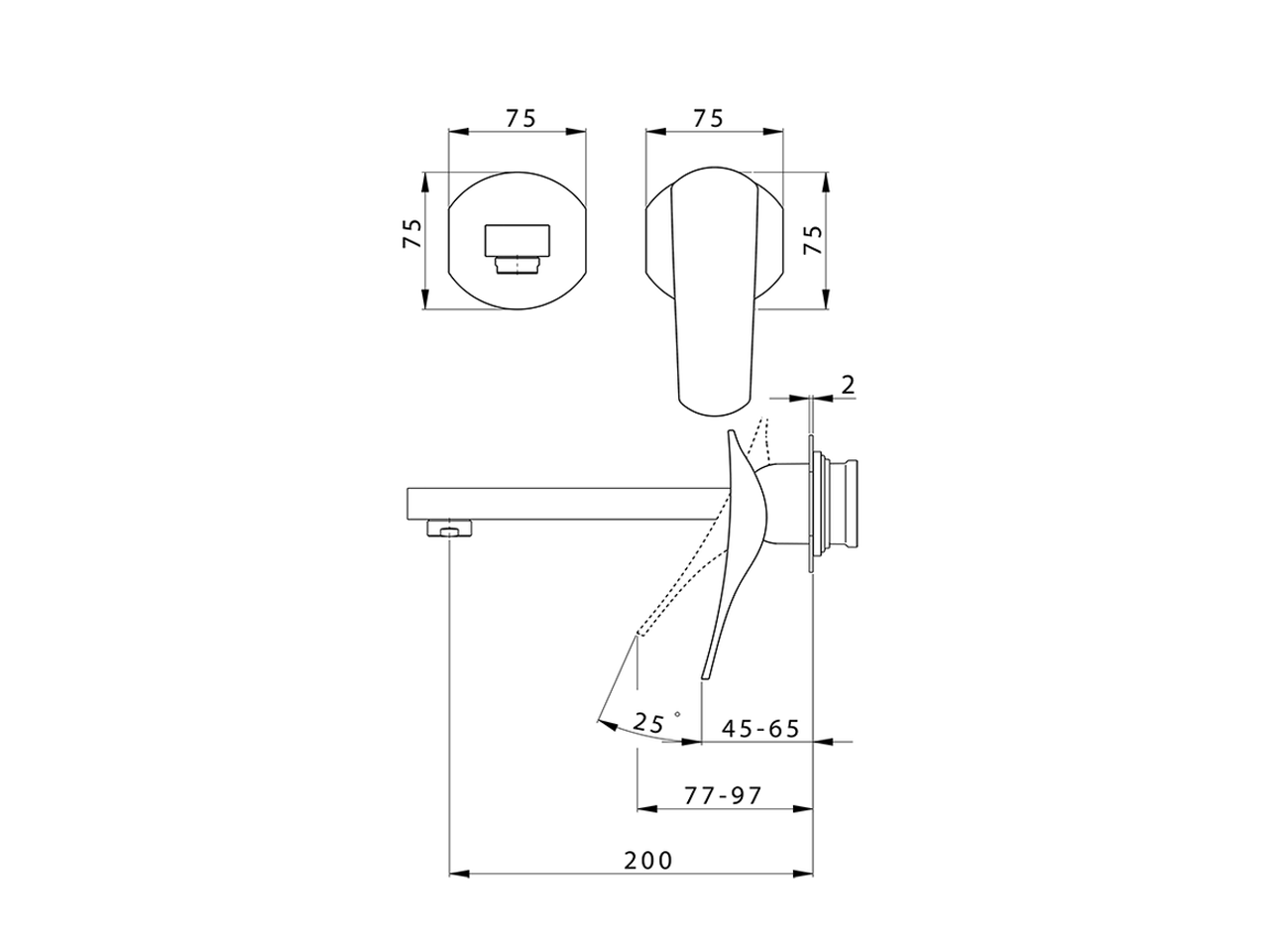 Exposed part for single lever washbasin valve ROADSTER ACCENT_RA005510 - v1