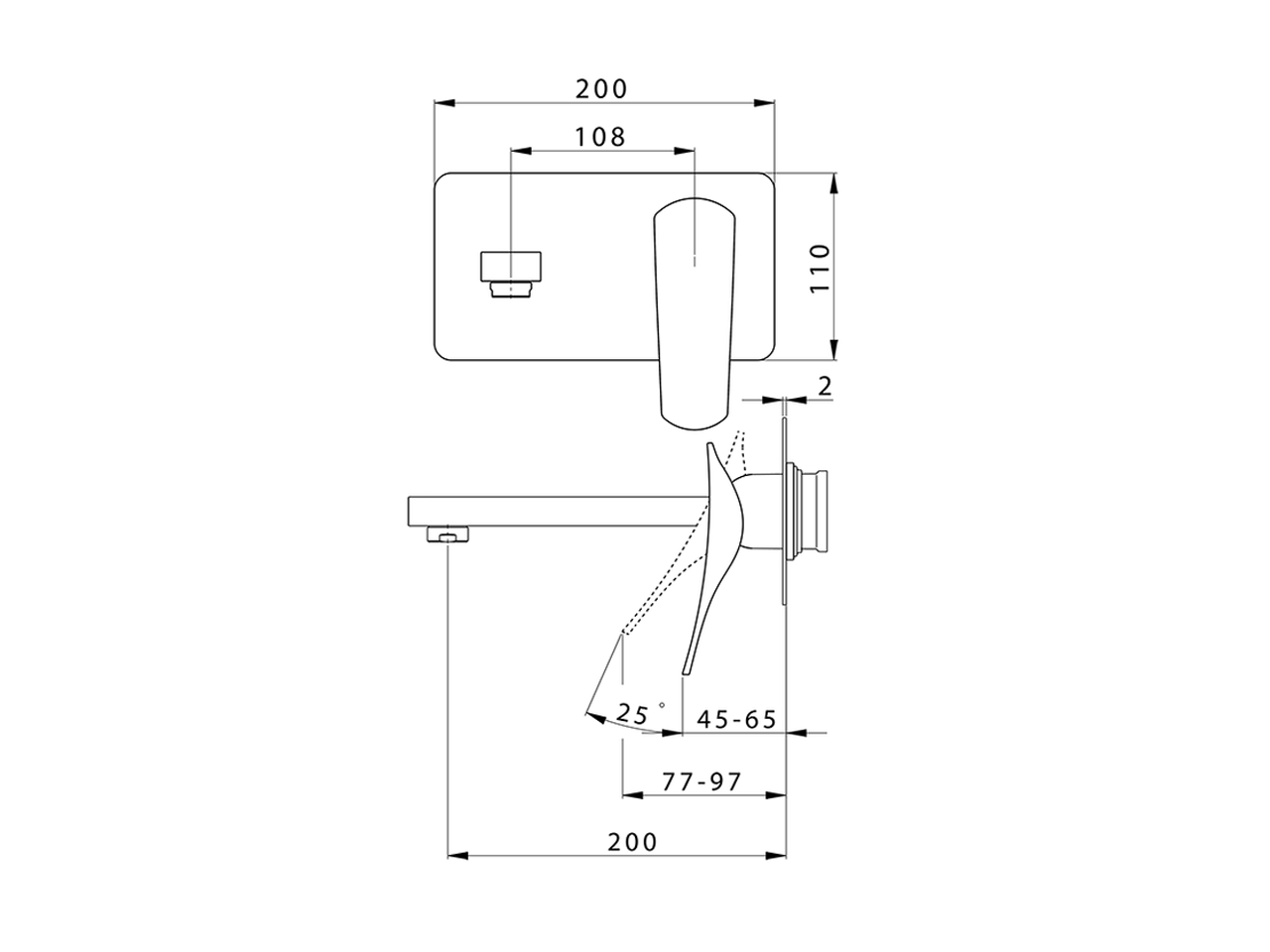 Exposed part for single lever washbasin valve ROADSTER ACCENT_RA005511 - v1