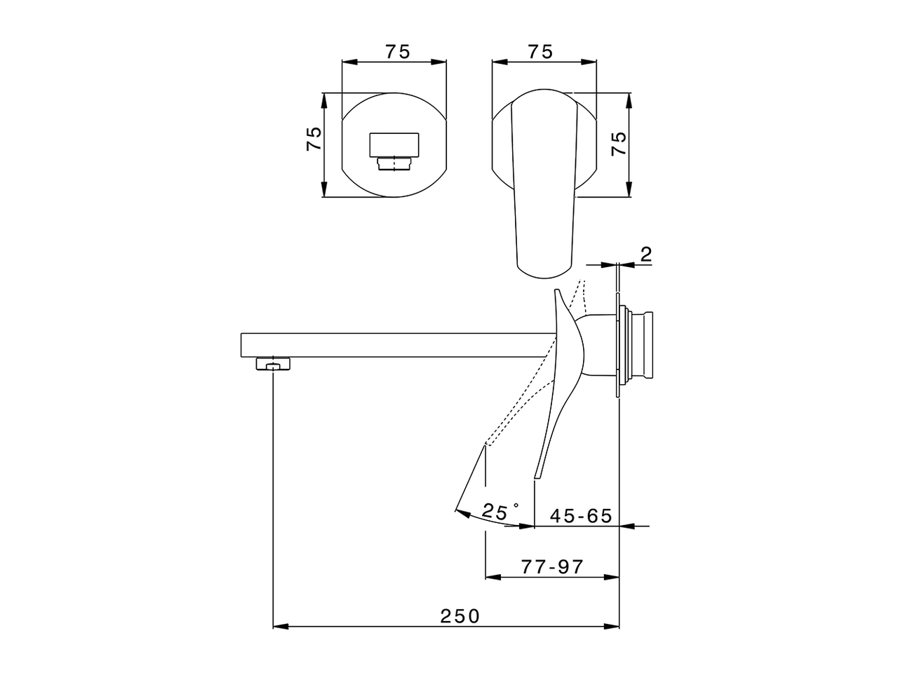 Exposed part for single lever washbasin valve ROADSTER ACCENT_RA005512 - v1