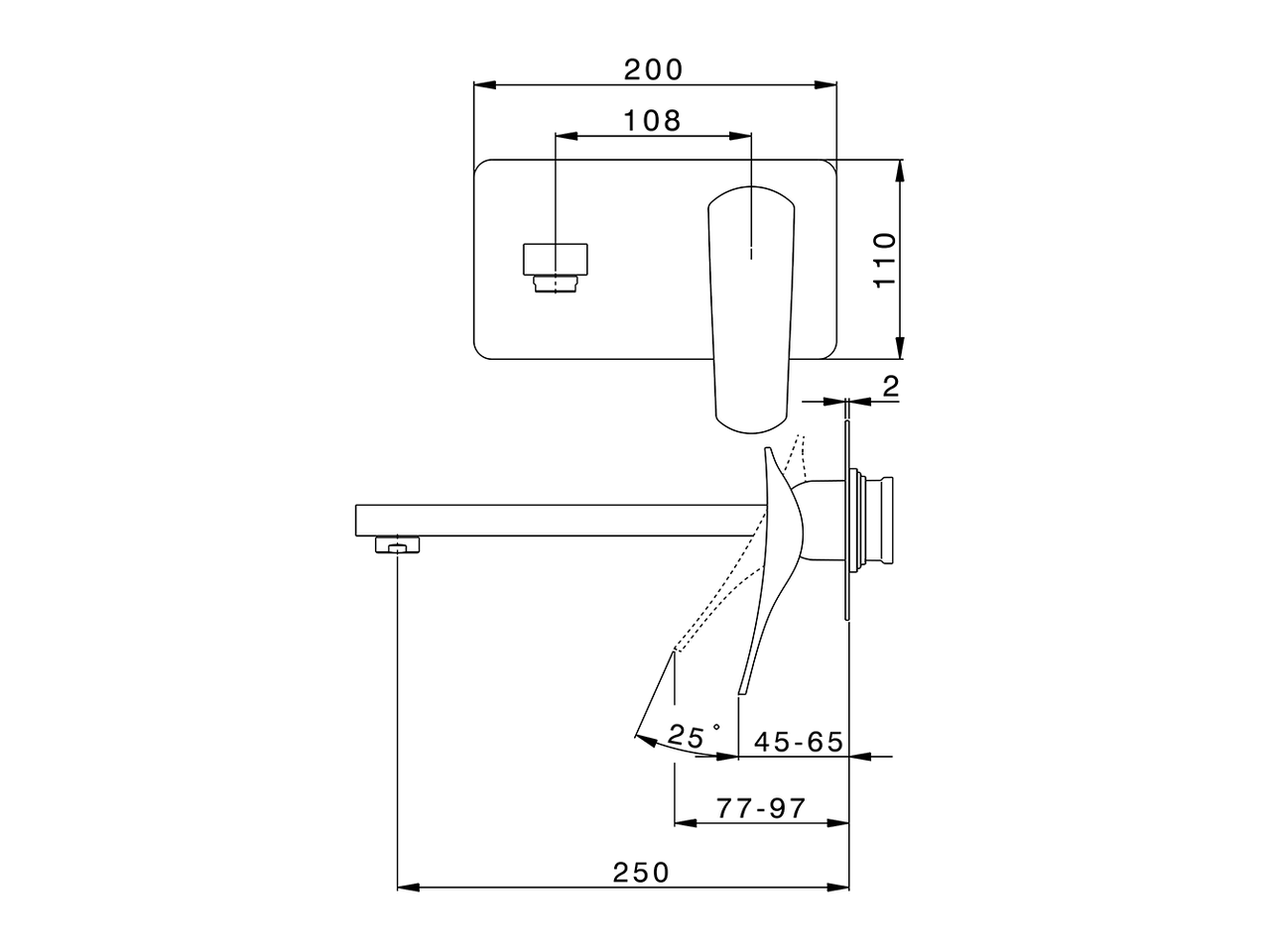 Exposed part for single lever washbasin valve ROADSTER ACCENT_RA005513 - v1