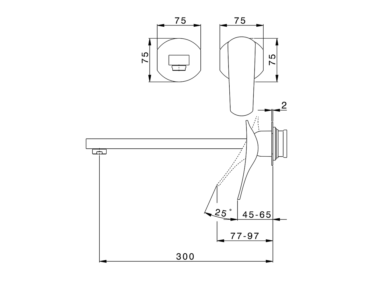 Exposed part for single lever washbasin valve ROADSTER ACCENT_RA005514 - v1