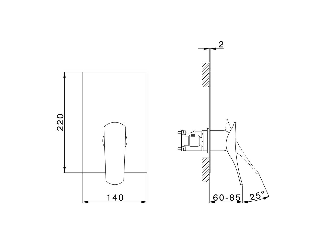 Exposed part for Single Lever One Box Valve ROADSTER ACCENT_RA0BM010 - v1
