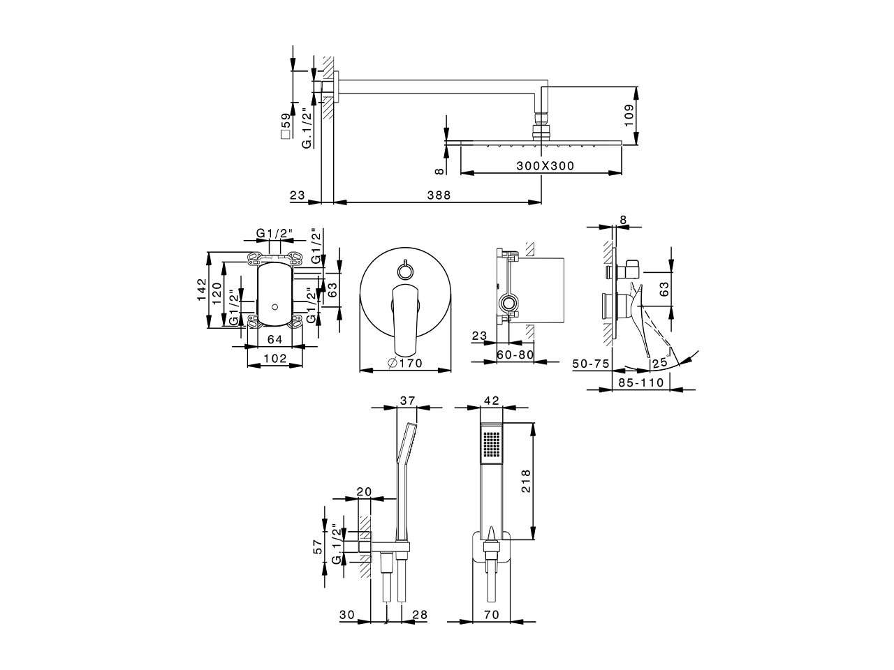 Single Lever concealed shower set ROADSTER ACCENT_RA0KM020 - v1