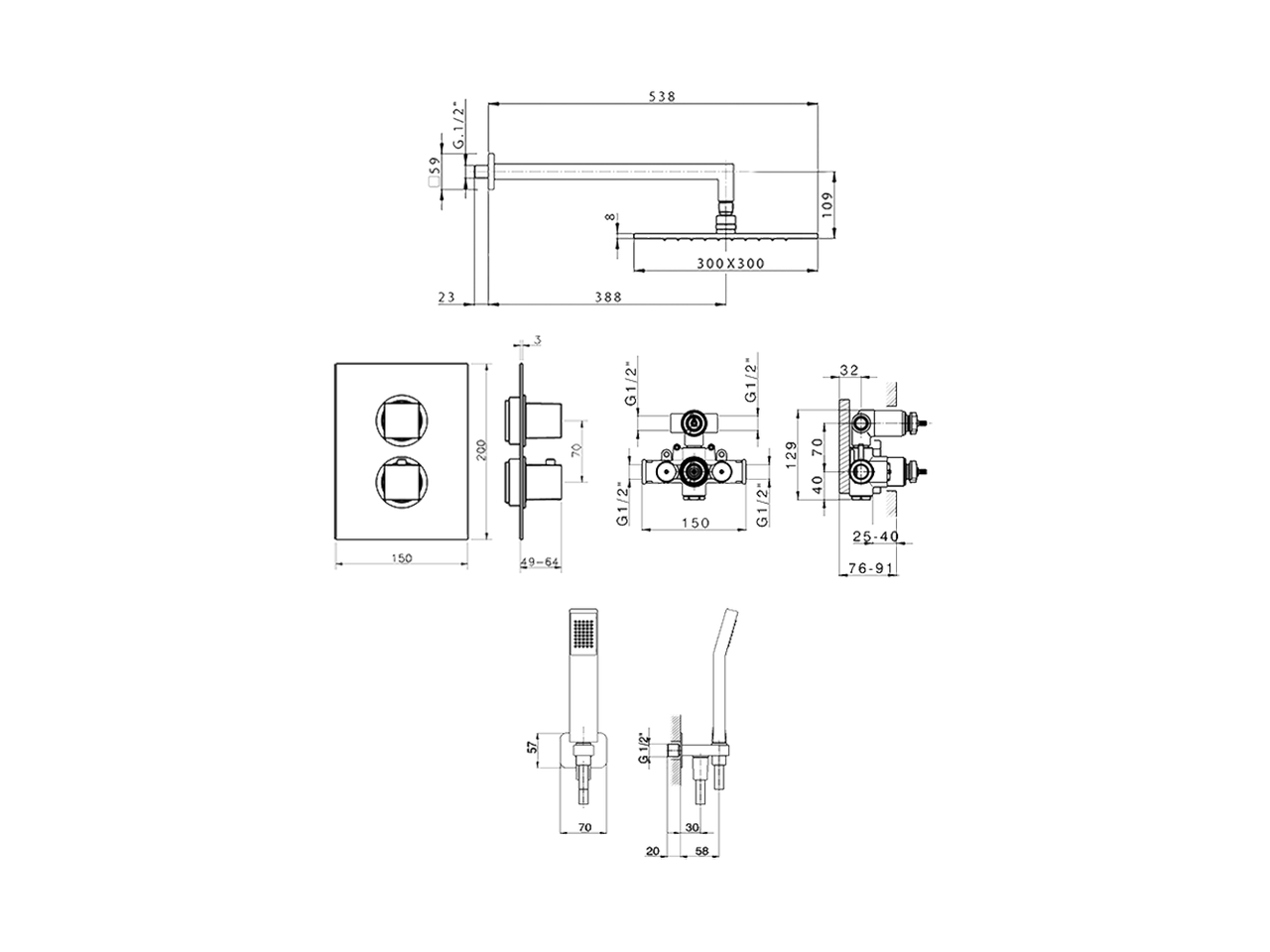 Concealed thermostatic shower mixer ROADSTER ACCENT_RA0KT010 - v1