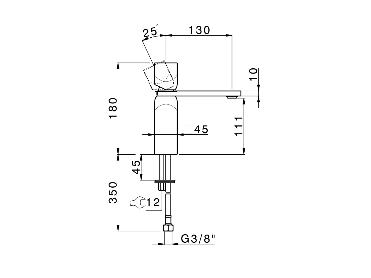 Single lever 'large' washbasin mixer HI-RISE_RI000504 - v1