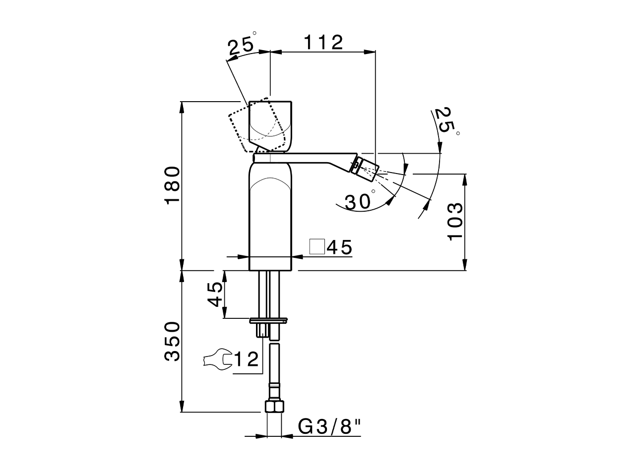 Single lever bidet mixer HI-RISE_RI000564 - v1