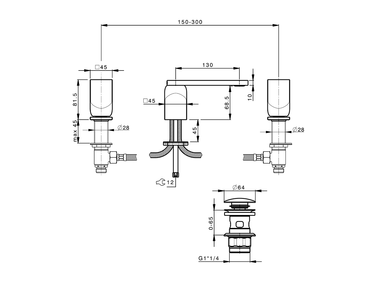 3 hole washbasin mixer HI-RISE_RI001020 - v1