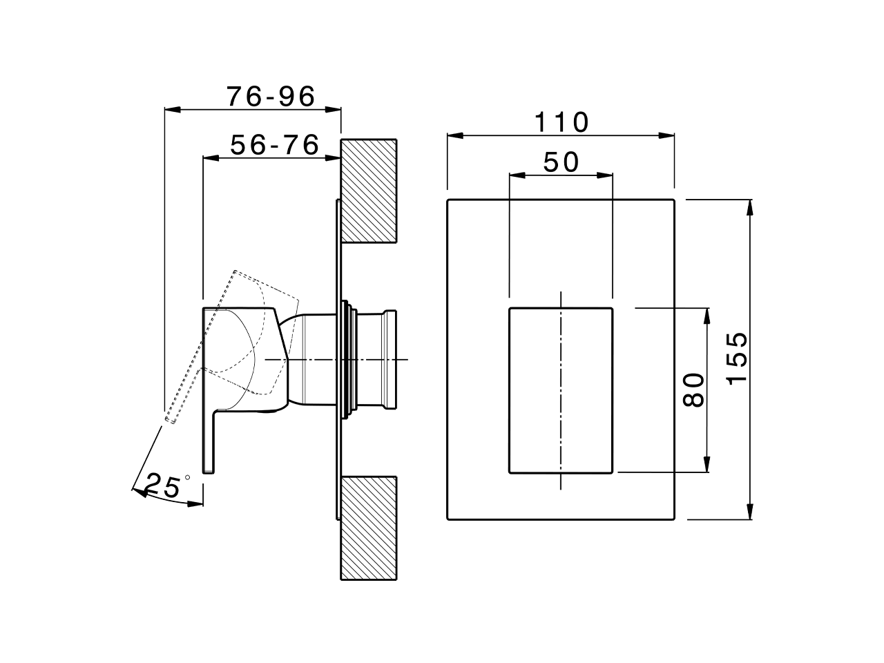 Exposed part for concealed S.L. shower valve HI-RISE_RI003000 - v1