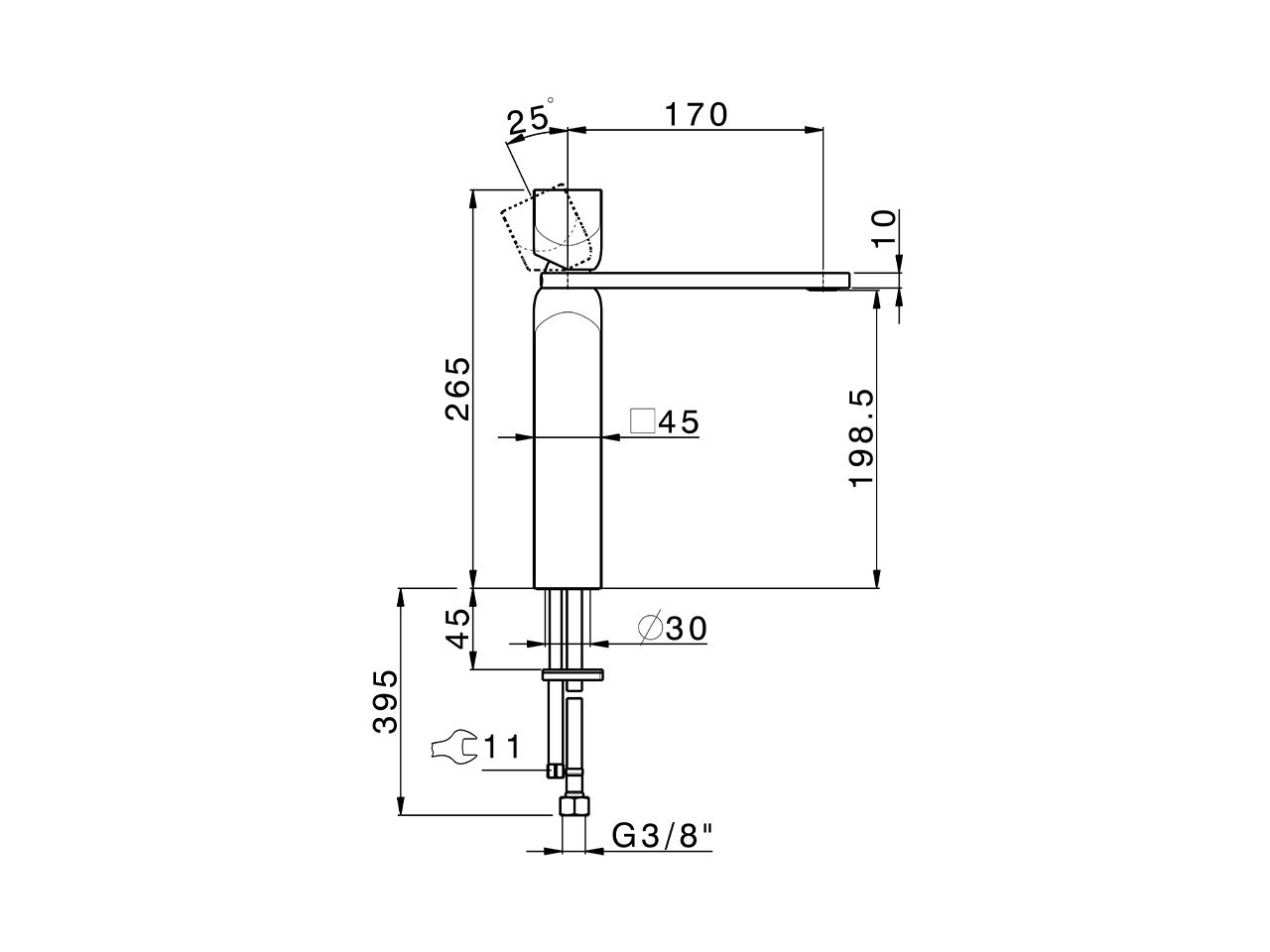 Single lever tall washbasin mixer HI-RISE_RI003544 - v1