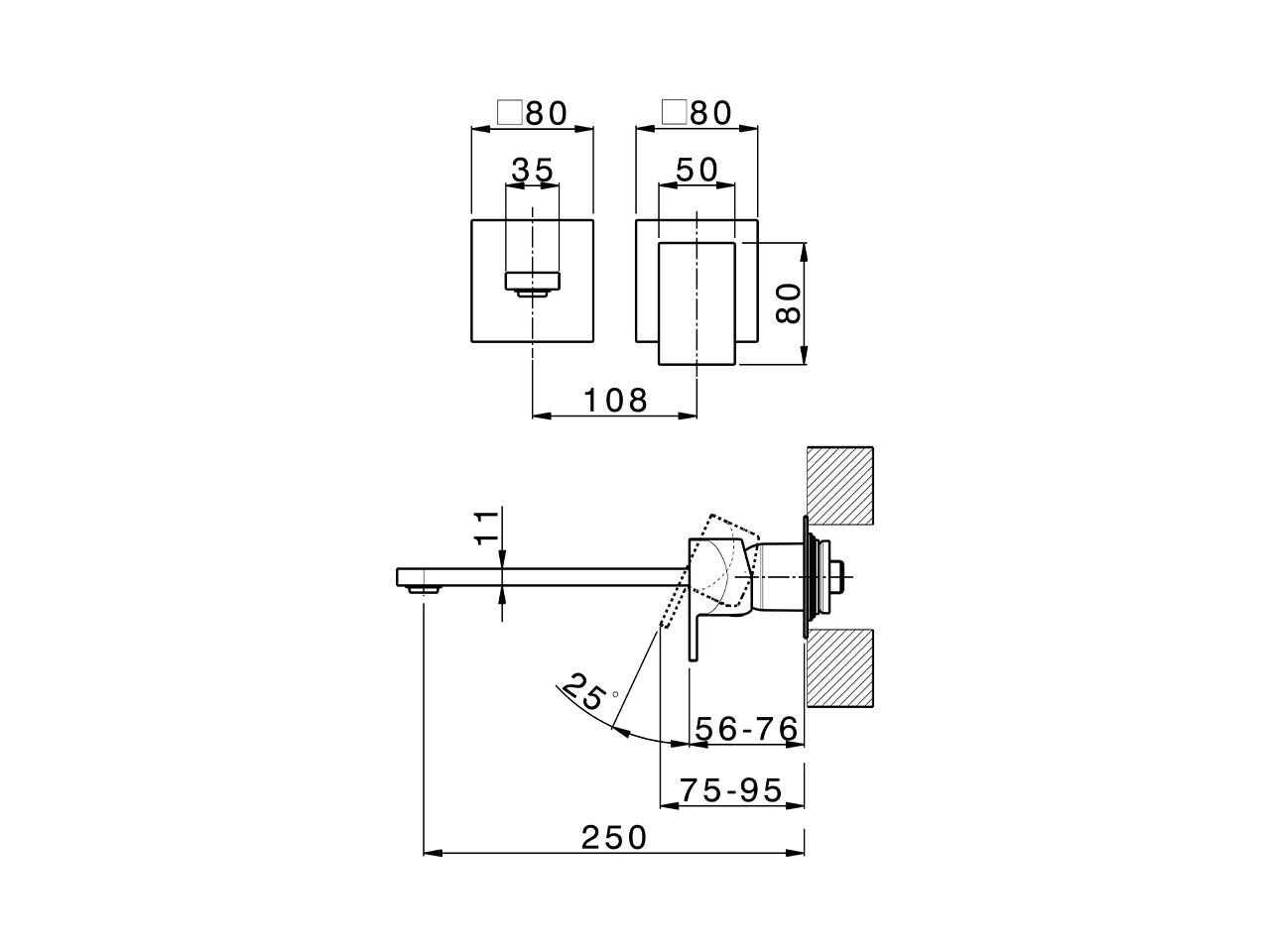 Exposed part for single lever washbasin valve HI-RISE_RI005511 - v1