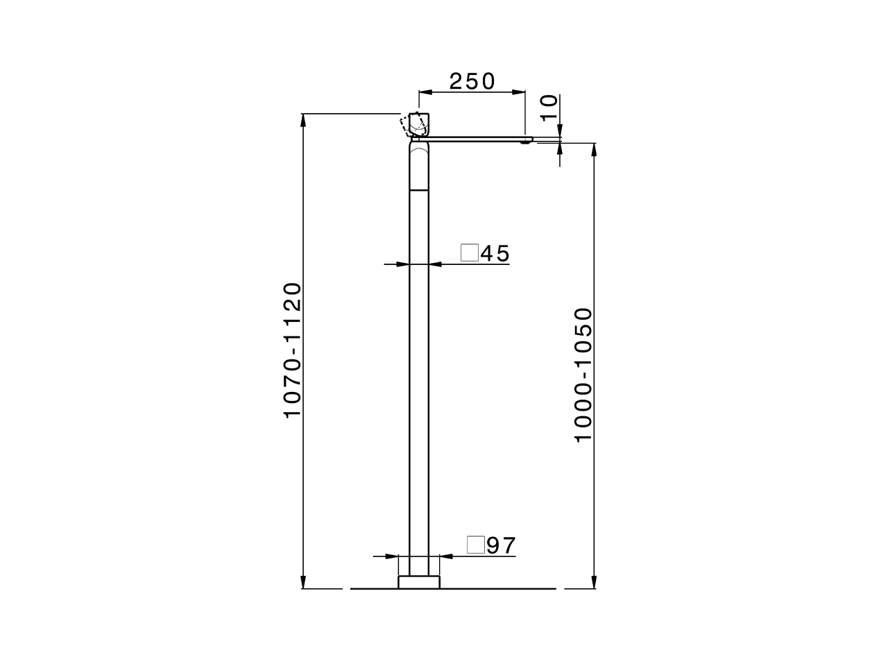 Exposed part for single basin on the floor HI-RISE_RI014514 - v1
