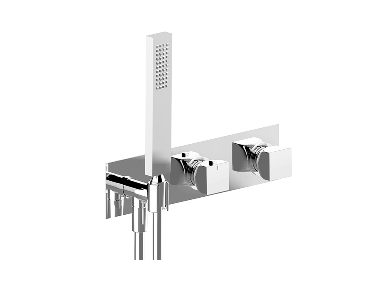Exposed part for con.thermo.shower valve,2-outlets HI-RISE_RI019640 - v1
