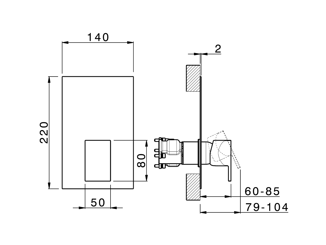 Exposed part for Single Lever One Box Valve ONE BOX_RI0BM010 - v1