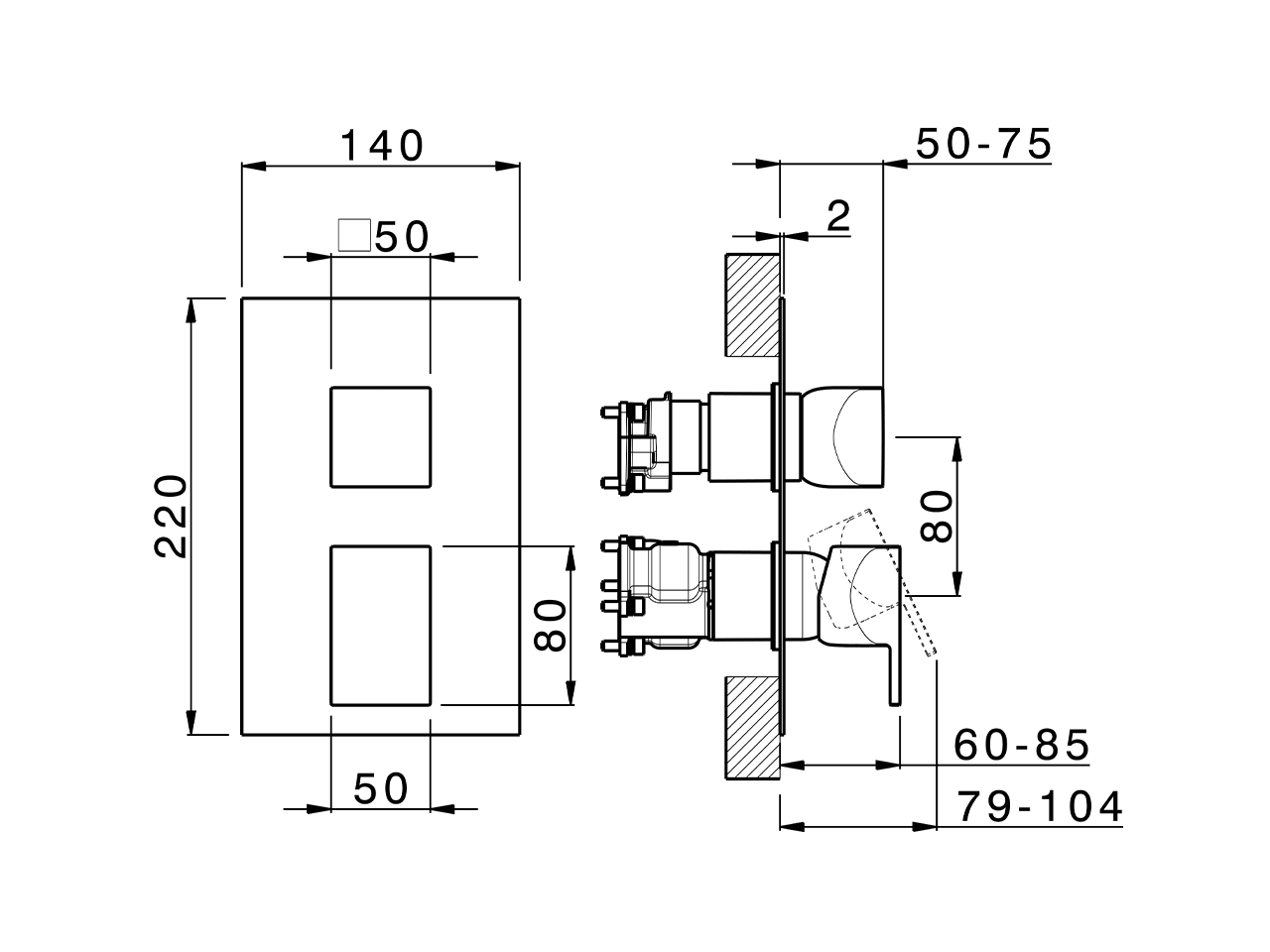 Exposed part for Single Lever One Box Valve ONE BOX_RI0BM030 - v1