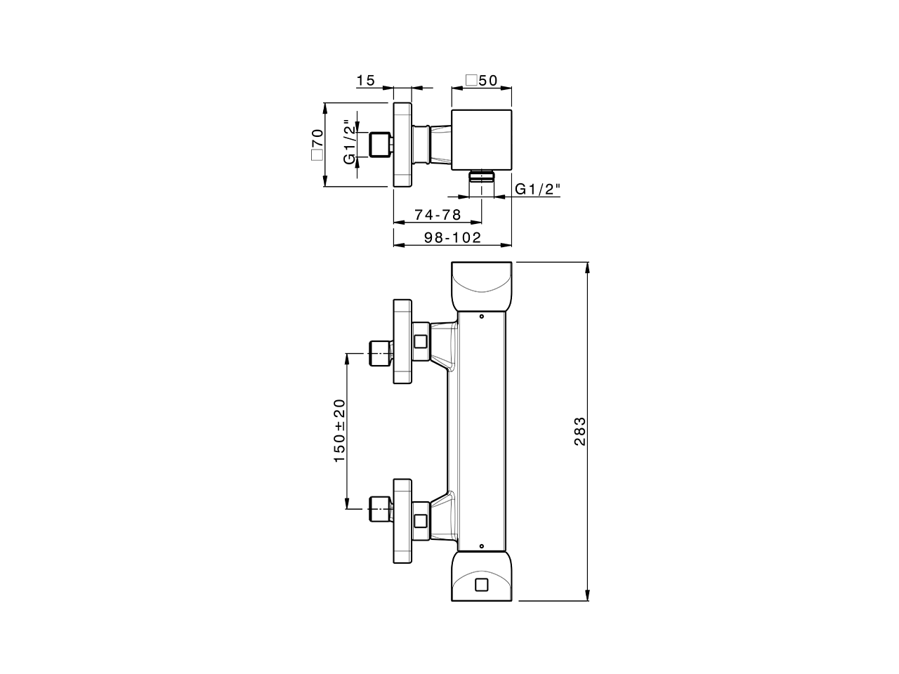 Thermostatic shower mixer HI-RISE_RIT01010 - v1
