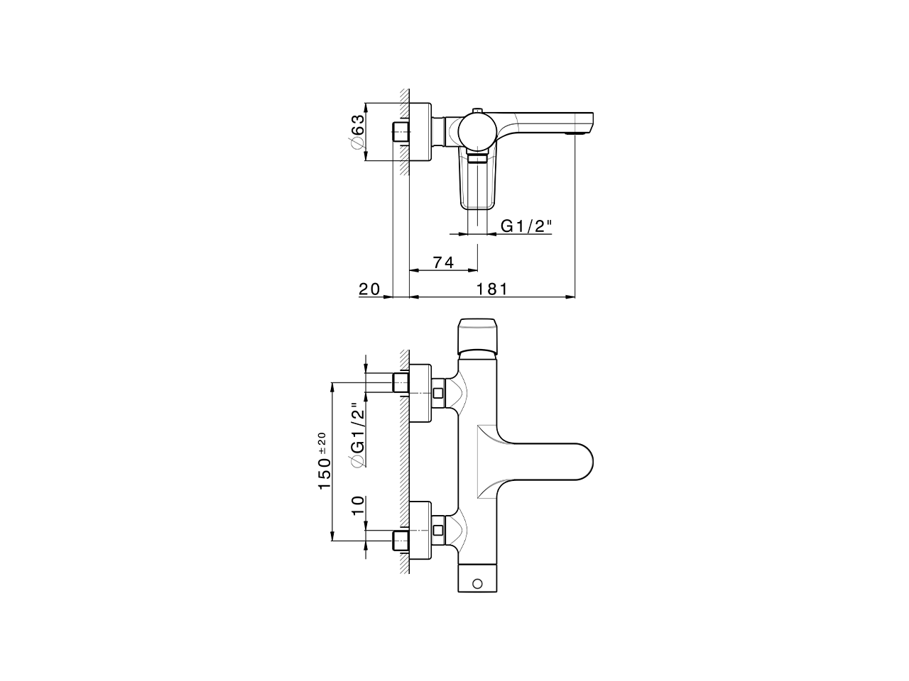 Single lever bath mixer ROCK&ROLL_RK000130 - v1