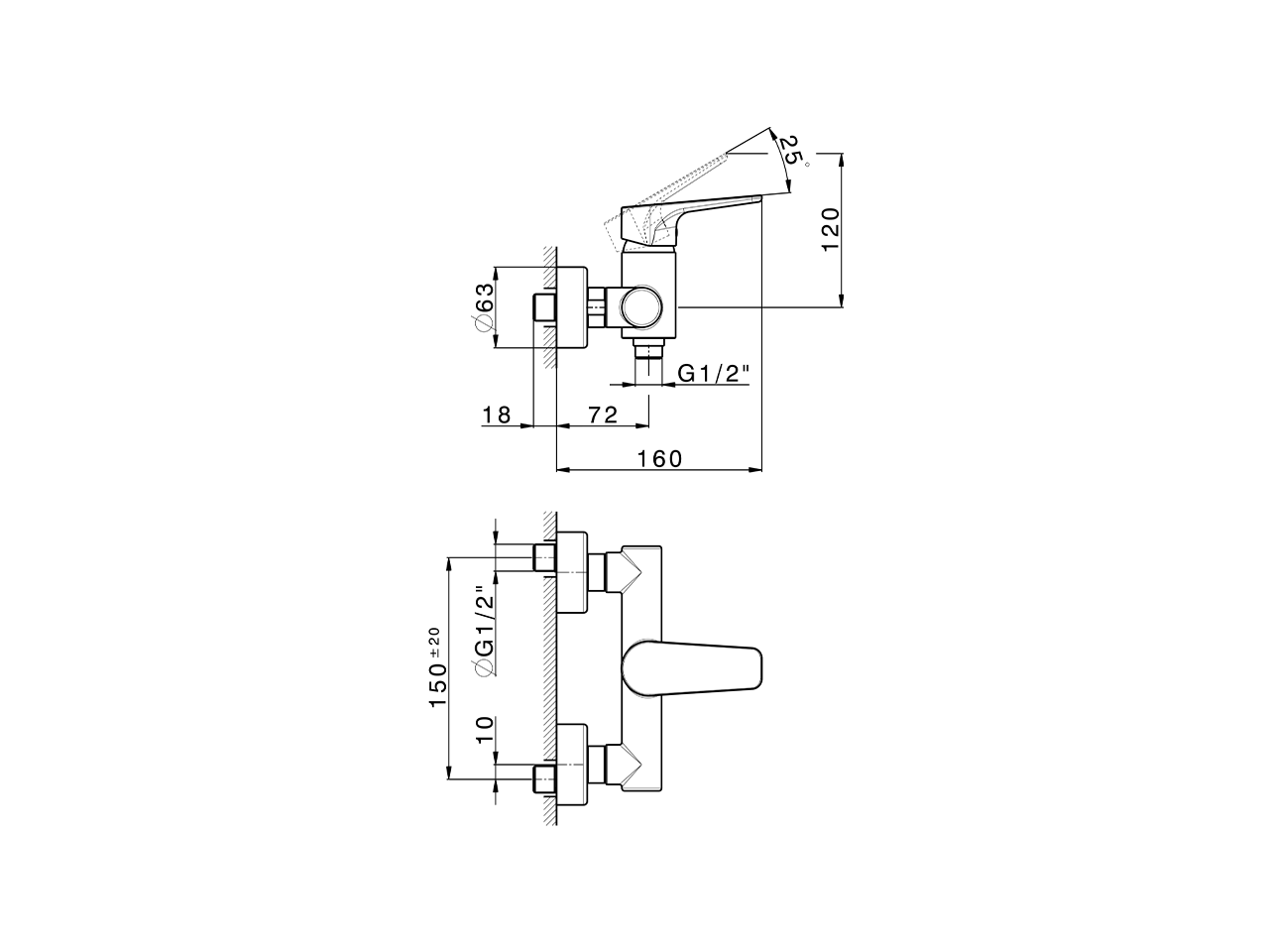 Single lever shower mixer ROCK&ROLL_RK000440 - v1