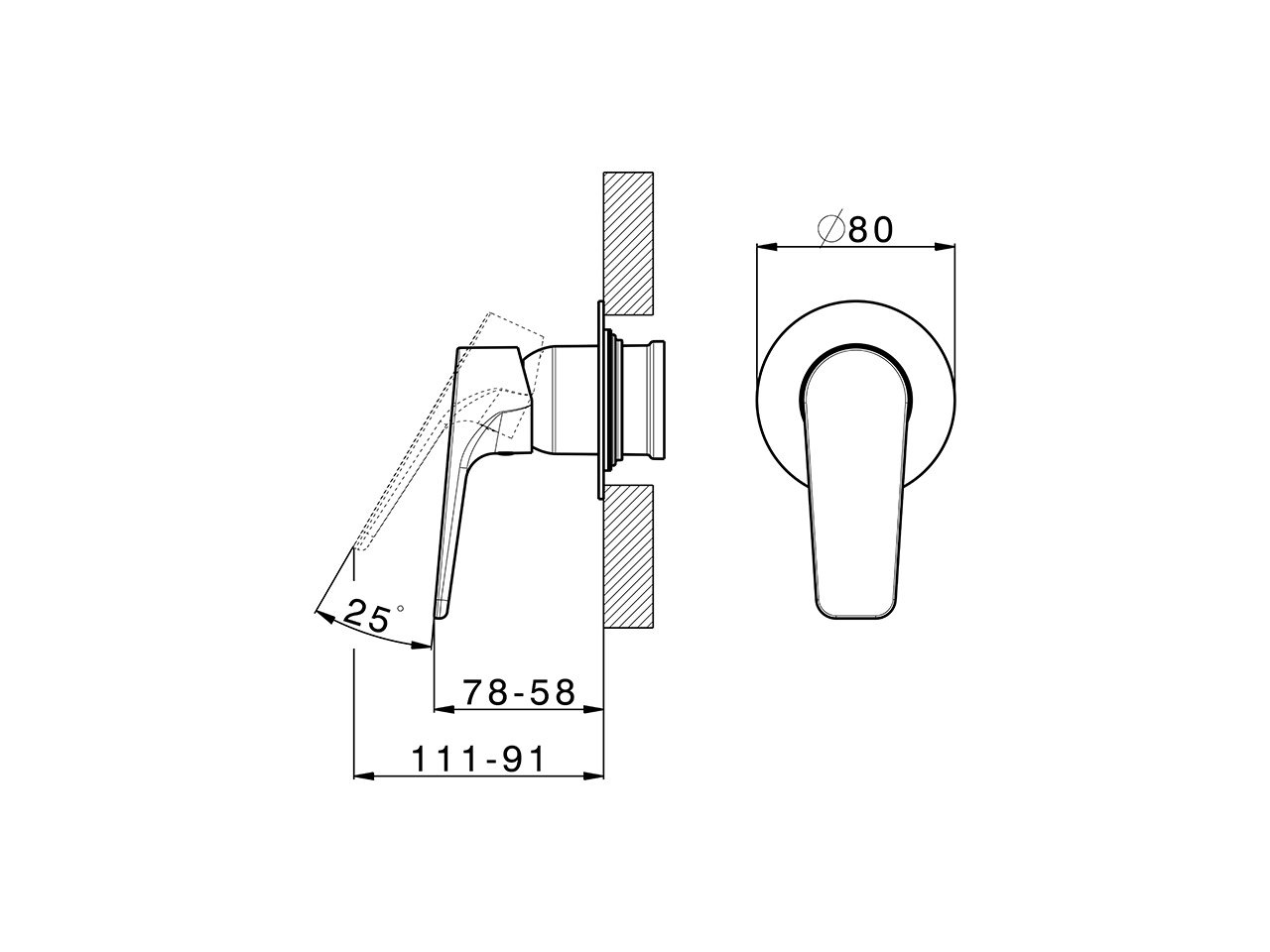 Exposed part for concealed S.L. shower valve ROCK&ROLL_RK003000 - v1