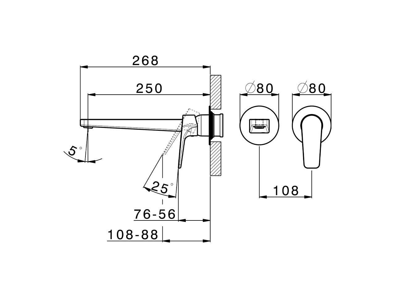 Exposed part for single lever washbasin valve ROCK&ROLL_RK005511C - v1