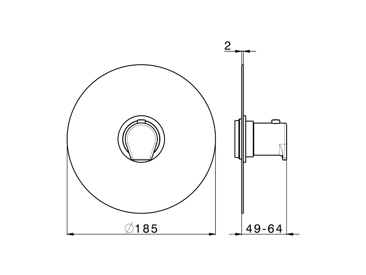 Exposed part for concealed thermo shower valve ROCK&ROLL_RK007200 - v1