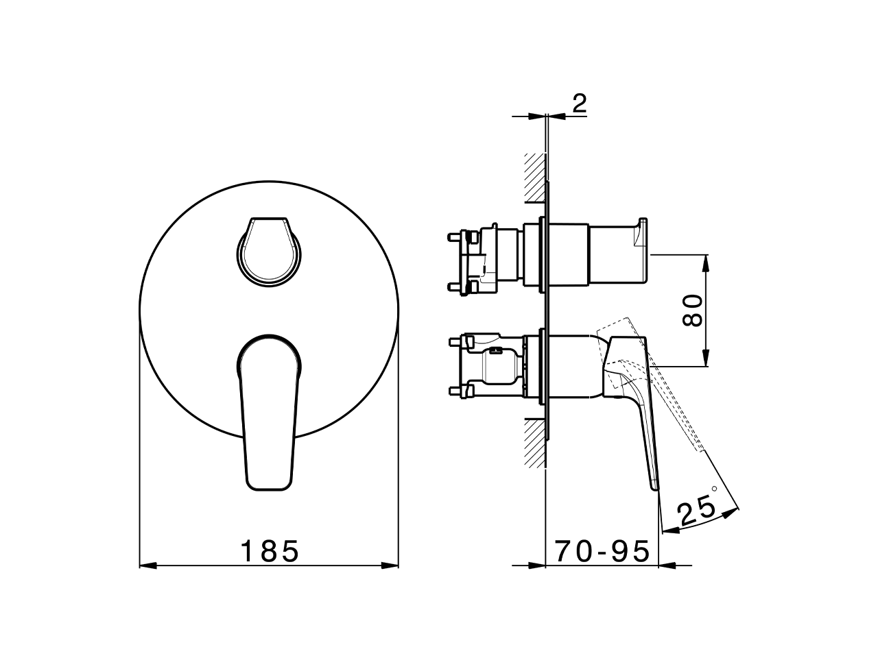 Exposed part for Single Lever One Box Valve ROCK&ROLL_RK0BM030 - v1