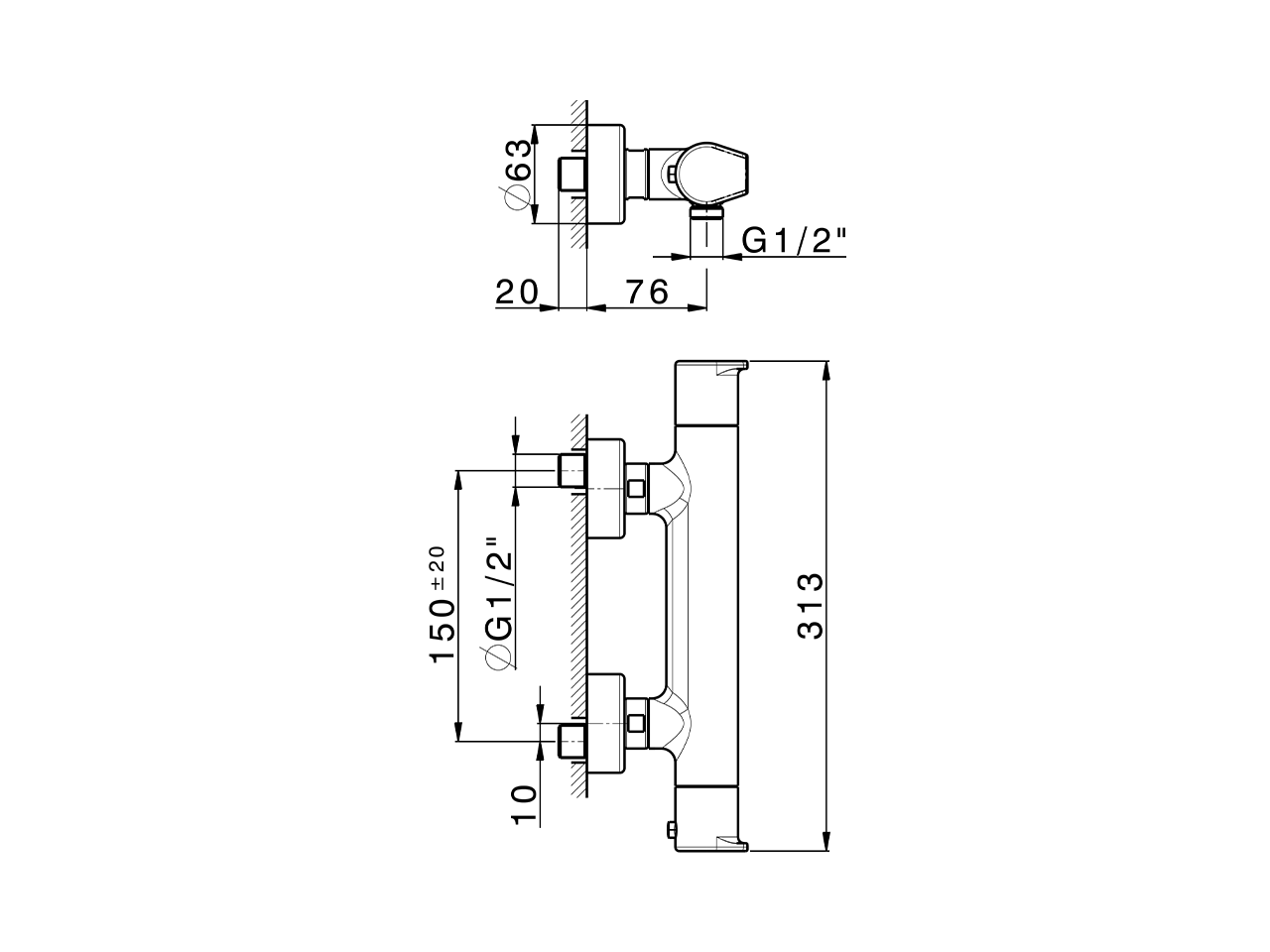 Thermostatic shower mixer ROCK&ROLL_RKT01010 - v1