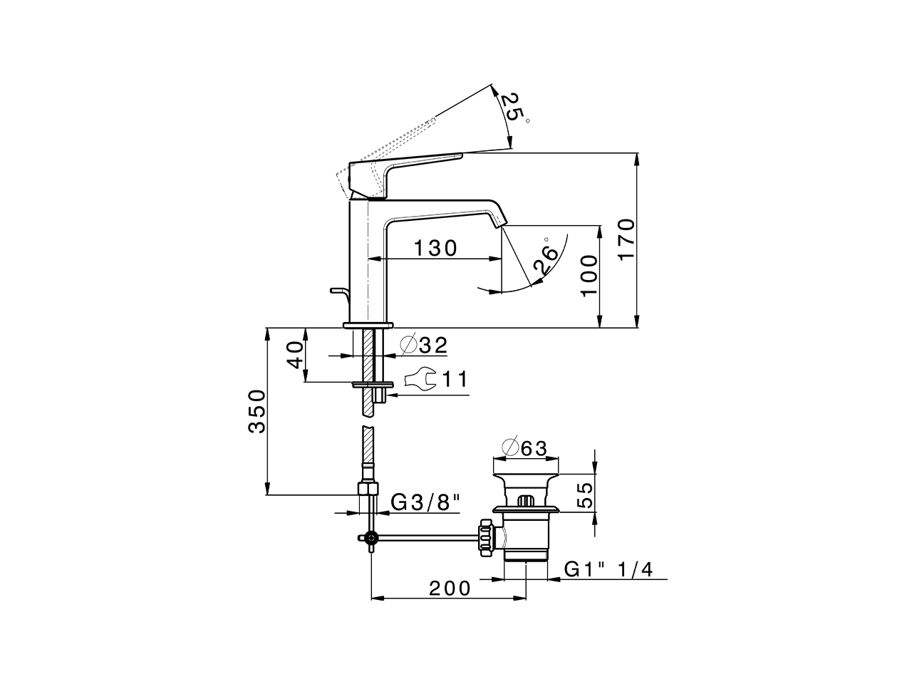 Single lever 'large' washbasin mixer ROCK&ROLL_RL000494 - v1