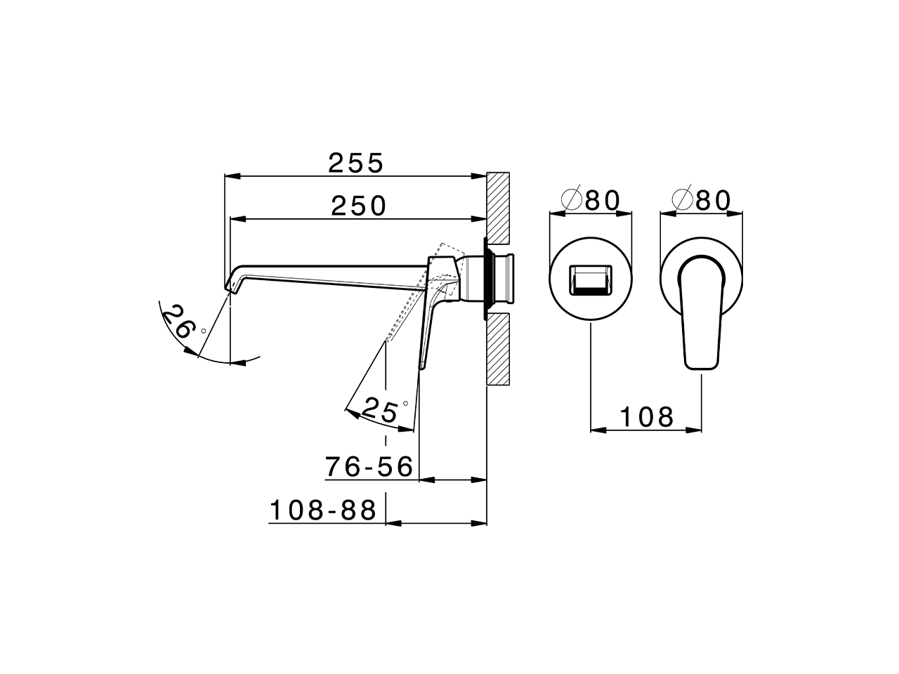 Exposed part for single lever washbasin valve ROCK&ROLL_RL005511C - v1