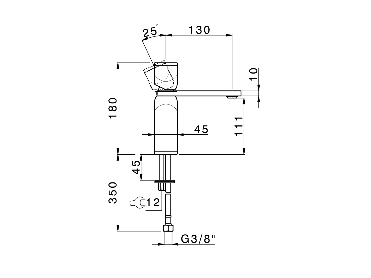 Single lever 'large' washbasin mixer HI-RISE_RM000504 - v1