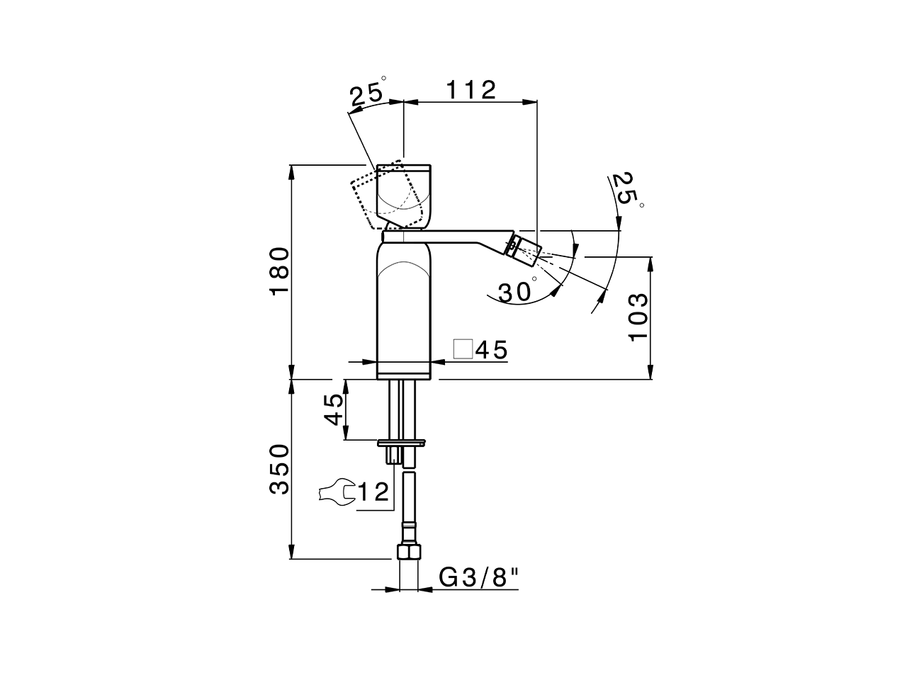 Single lever bidet mixer HI-RISE_RM000564 - v1