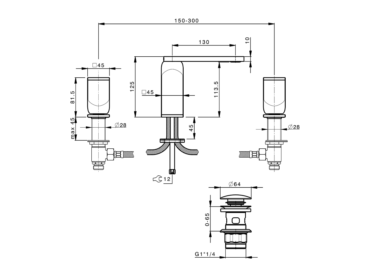3-holes basin mixer HI-RISE_RM001060 - v1