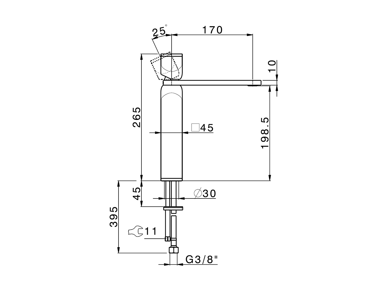 Single lever tall washbasin mixer HI-RISE_RM003544 - v1