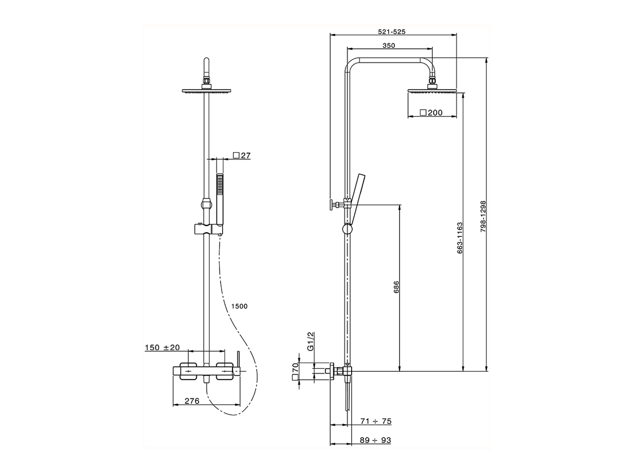 2-functions single lever shower set SHOWER COLUMNS_RR004021 - v1