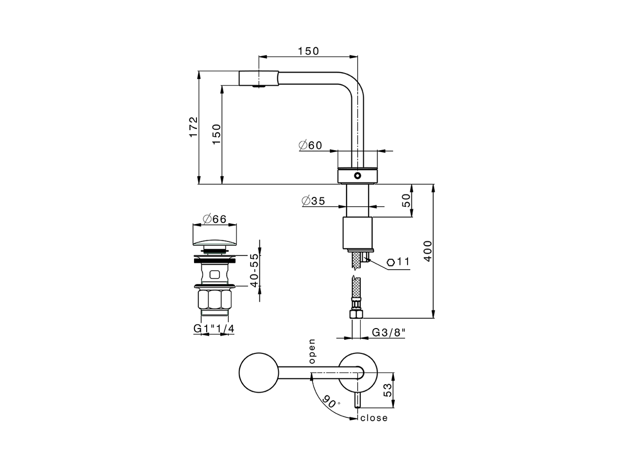 Single lever washbasin mixer SLIM_SM000710 - v1