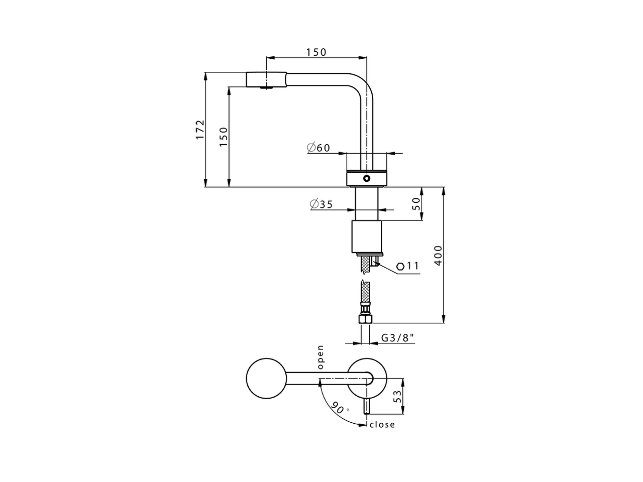 Single lever washbasin mixer SLIM_SM000730 - v1