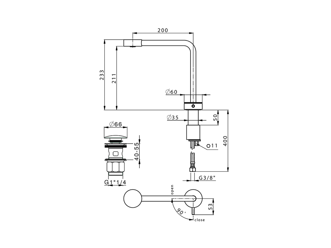 Single lever 'high' washbasin mixer SLIM_SM001710 - v1