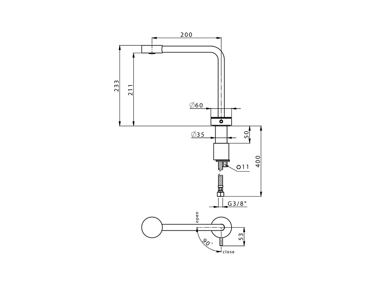 Single lever 'high' washbasin mixer SLIM_SM001730 - v1