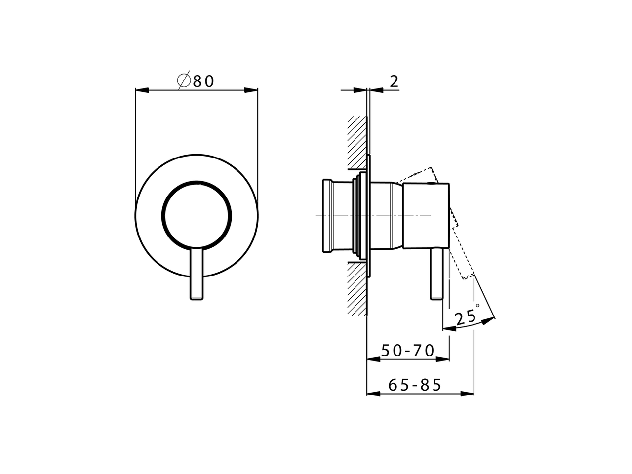 Exposed part for concealed S.L. shower valve SLIM_SM003000 - v1