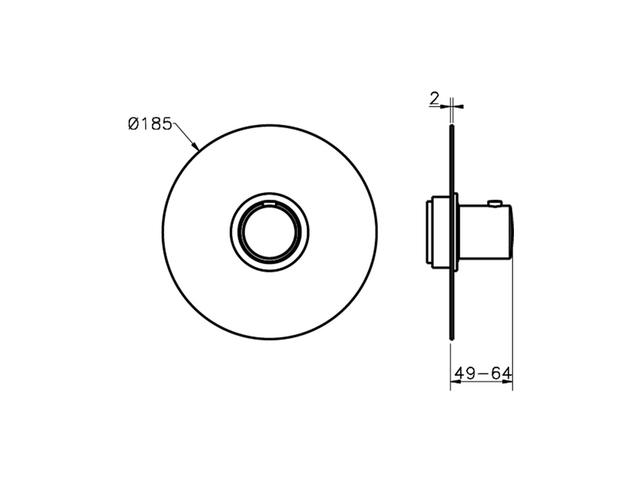 Exposed part for concealed thermo shower valve SLIM_SM007200 - v1