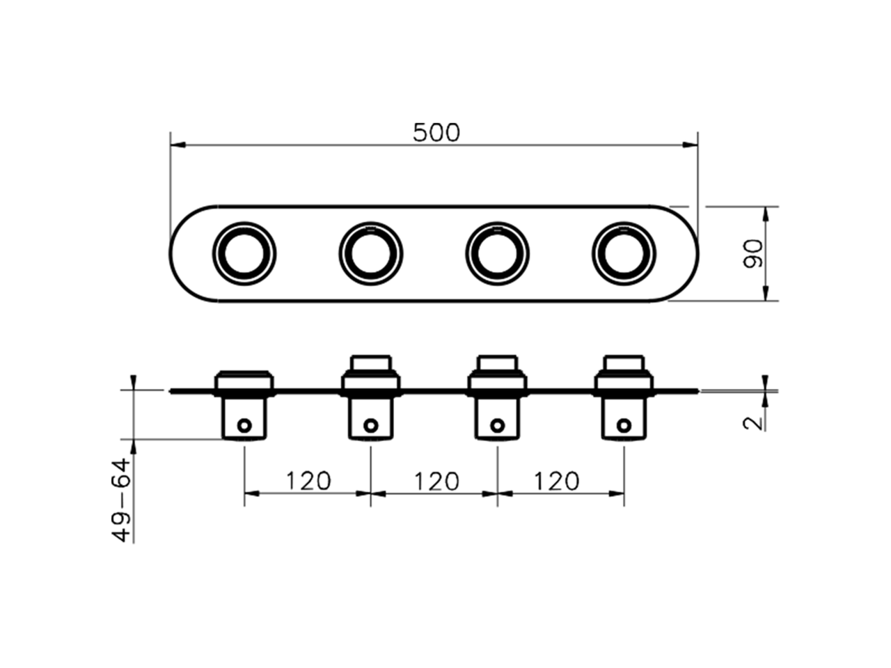 Cover Part for 3 Function Concealed Thermo. Valve SLIM_SM01R300 - v1