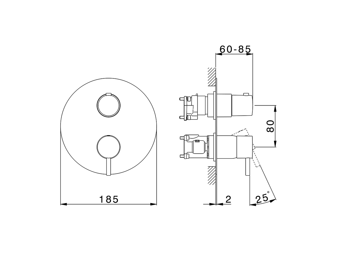Exposed part for Single Lever One Box Valve SLIM_SM0BM030 - v1