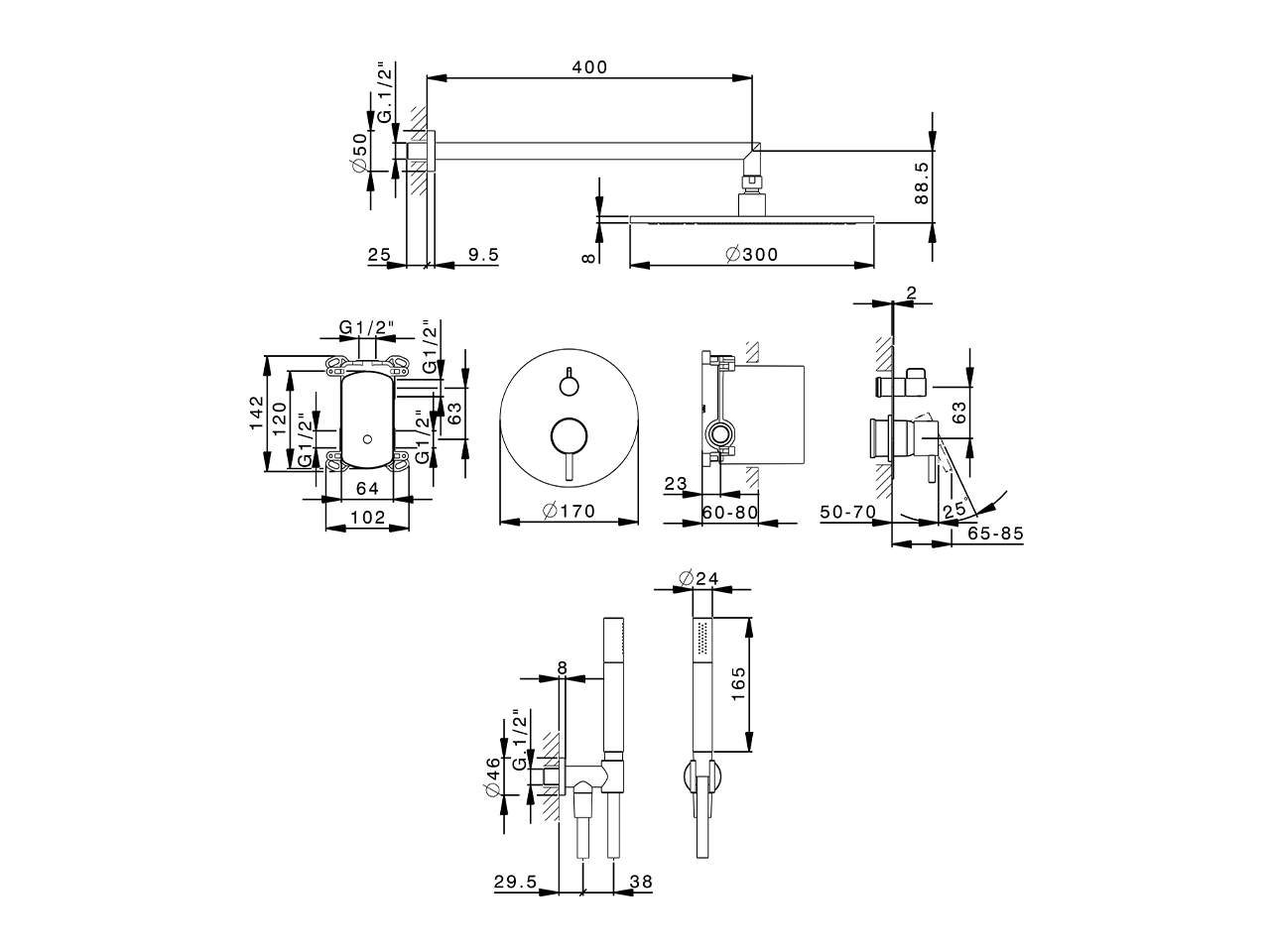 Single Lever concealed shower set SLIM_SM0KM030 - v1
