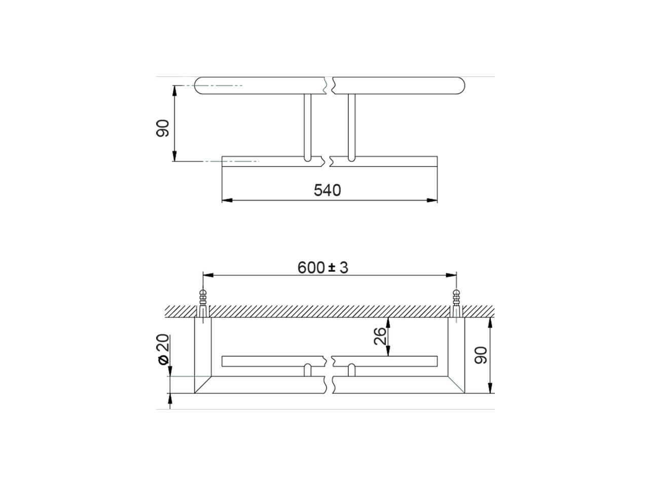 Double towel holder BATHROOM ACCESSORIES_SY090200 - v1