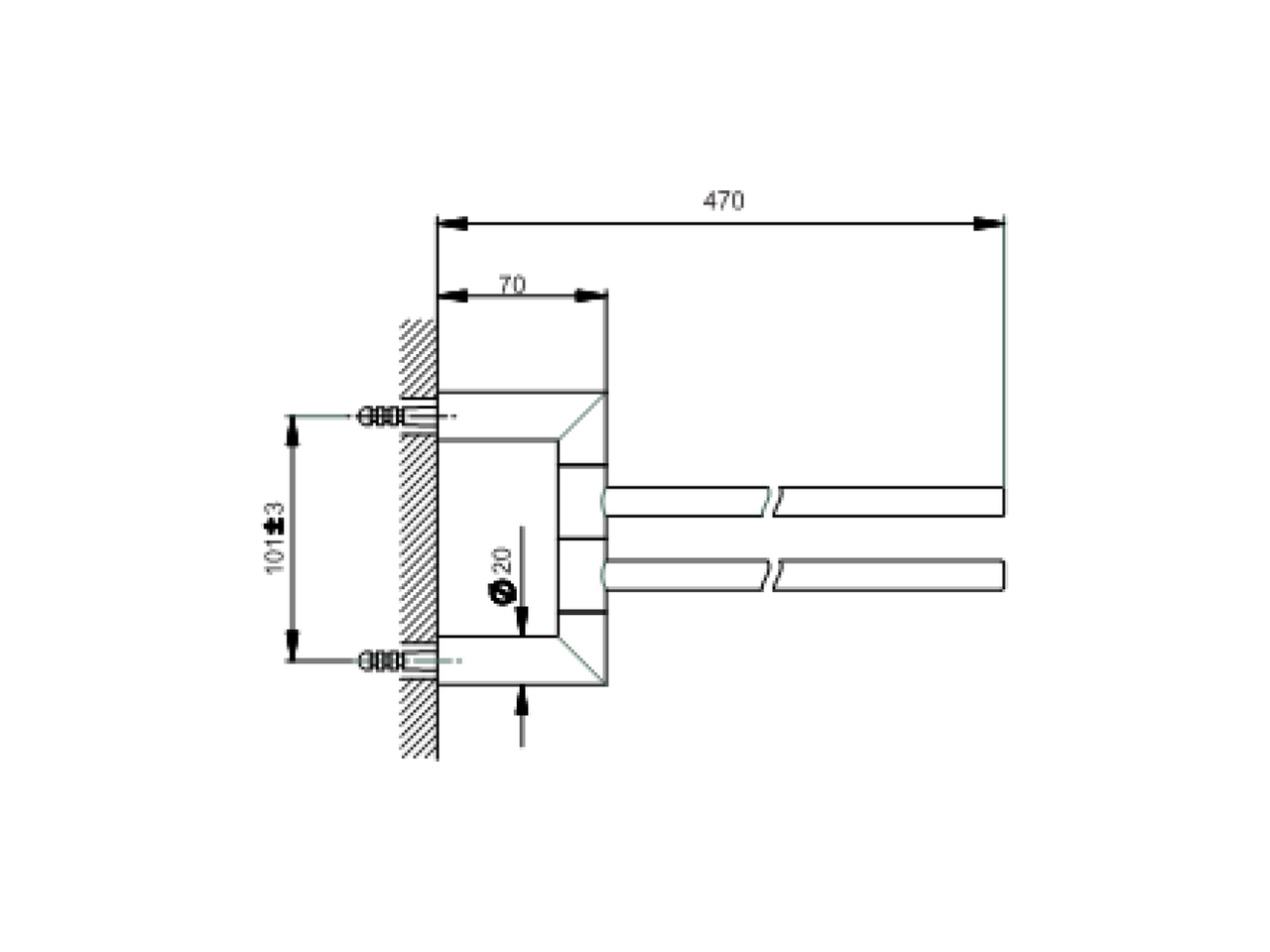 Double towel holder BATHROOM ACCESSORIES_SY090210 - v1