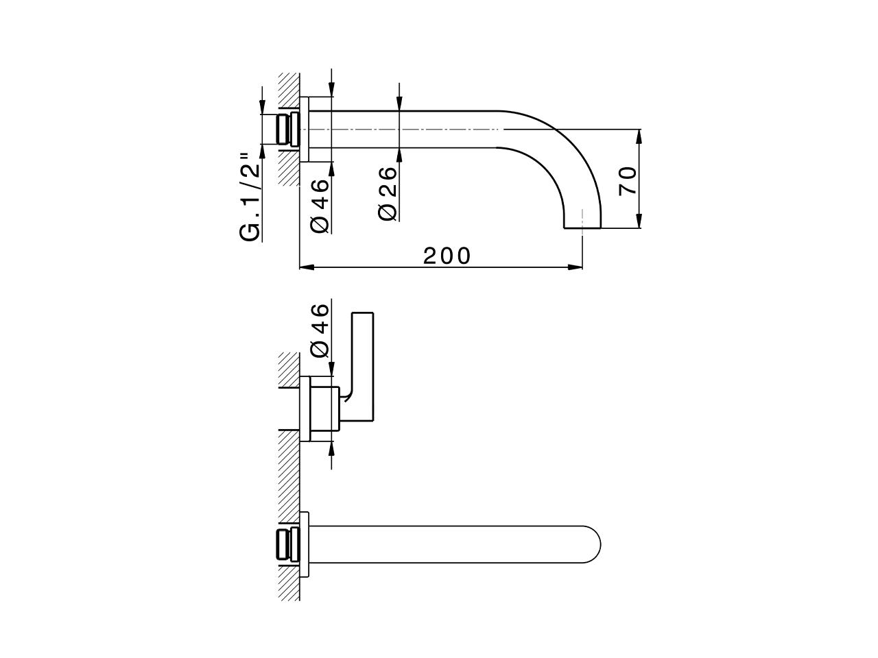 Exposed part for concealed washbasin mixer GRACE_GL013510 - v1