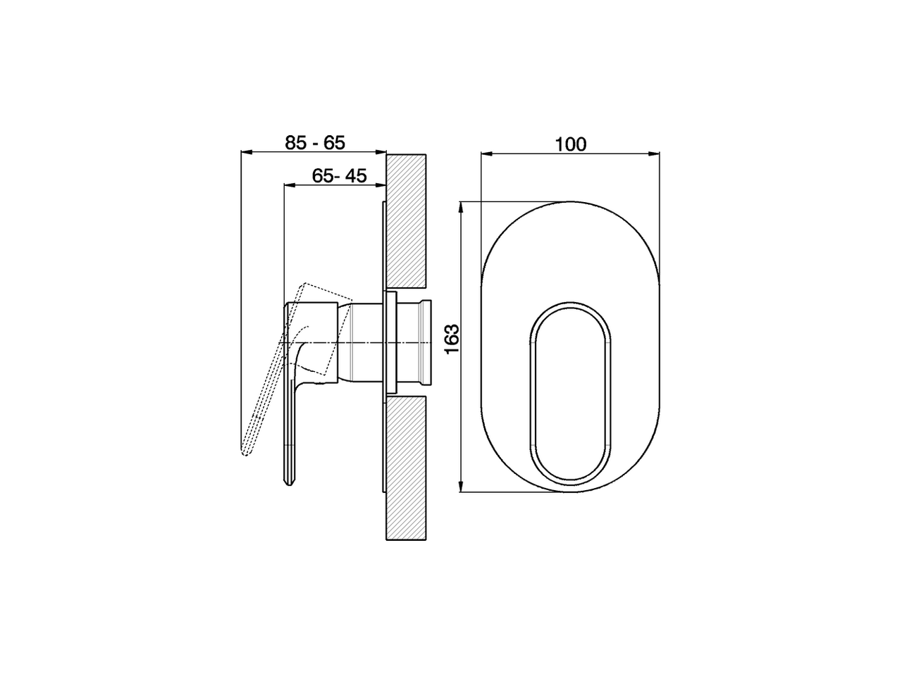 Exposed part for concealed S.L. shower valve LINEAVIVA_LV003000C - v1