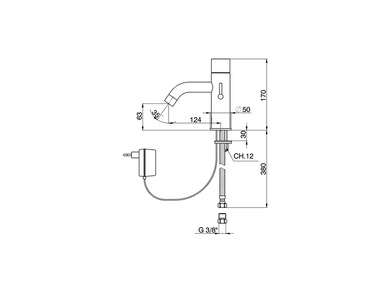 Washbasin electronic mixer TRONIC_TN000541 - v1