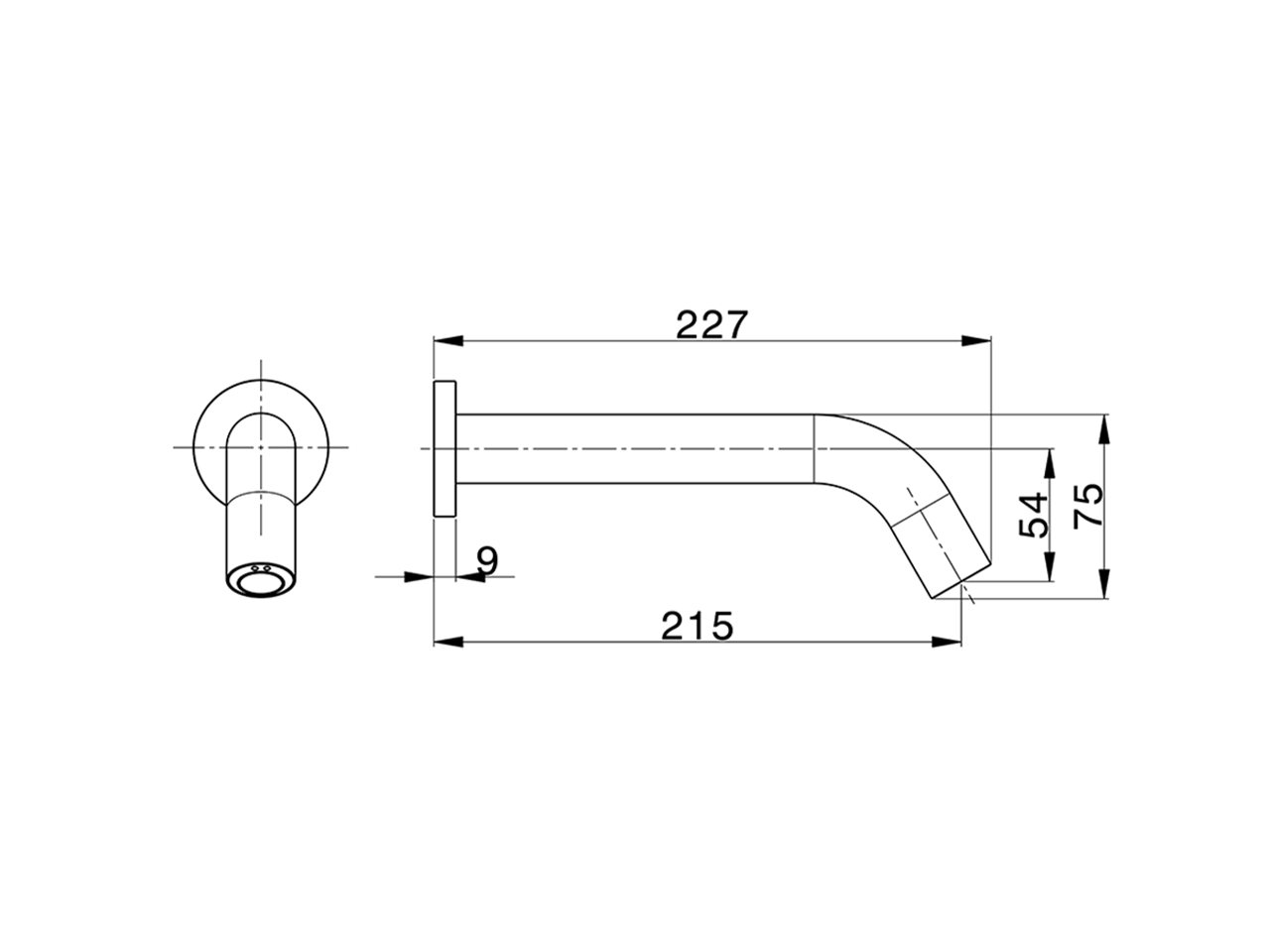 Electronic wall mounted pillar tap TRONIC_TN001421 - v1