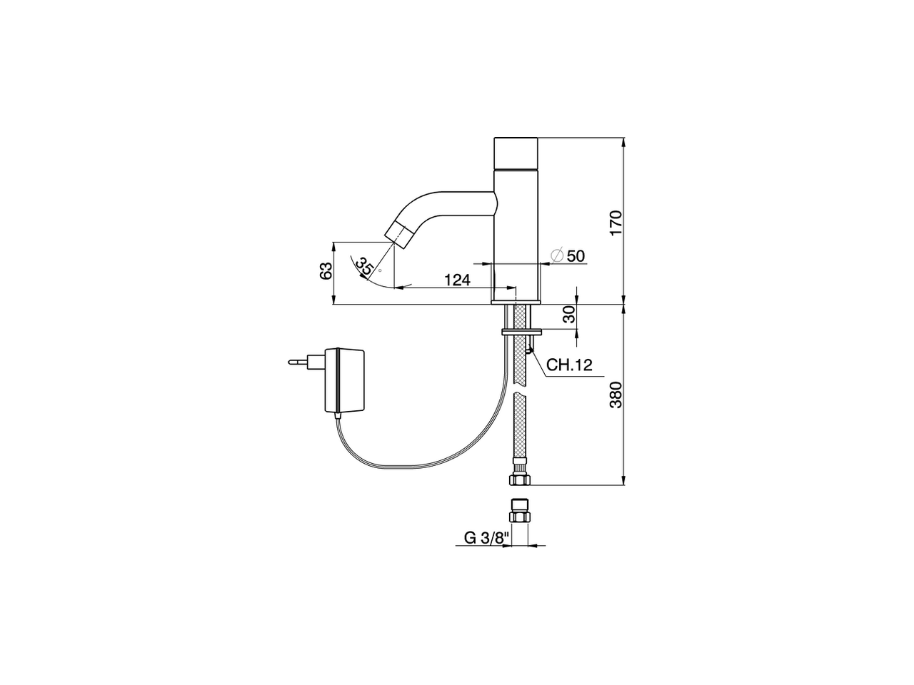 Washbasin electronic faucet TRONIC_TN001541 - v1
